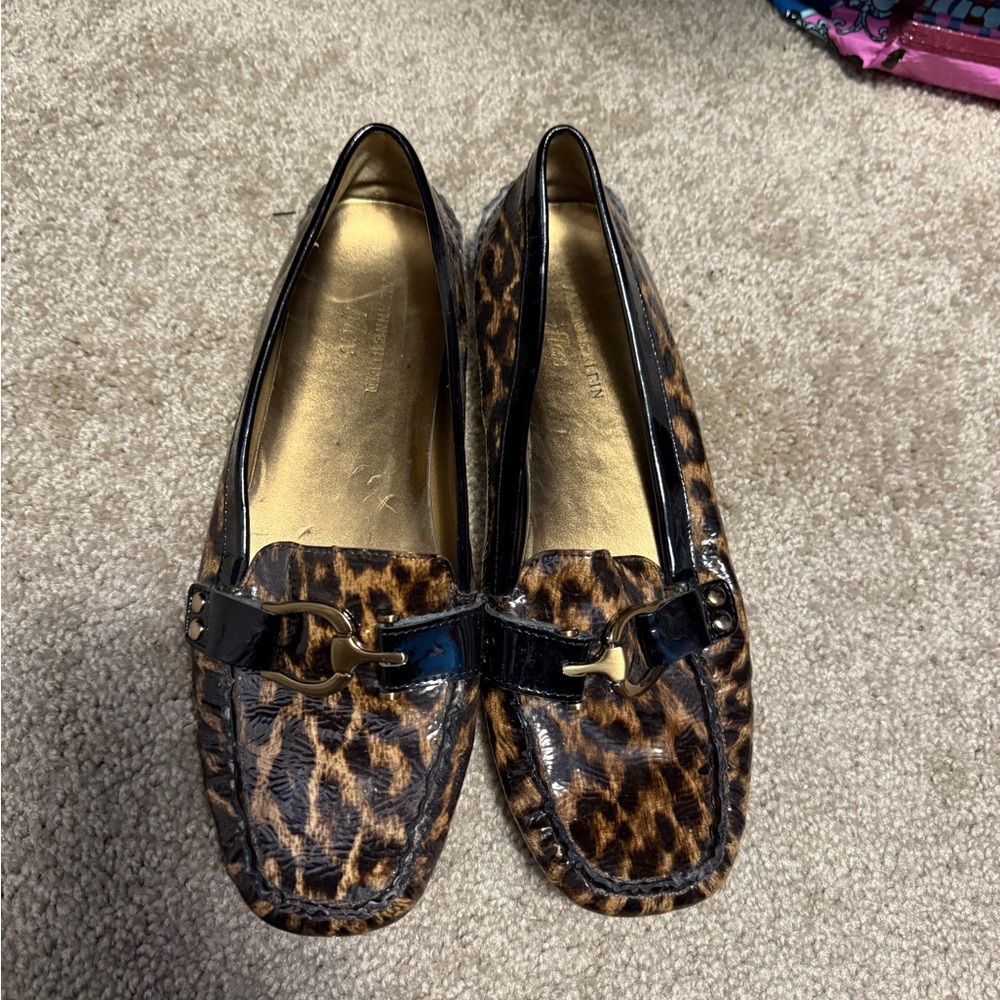 Anne Klein Leopard Print Flats with Black Trim